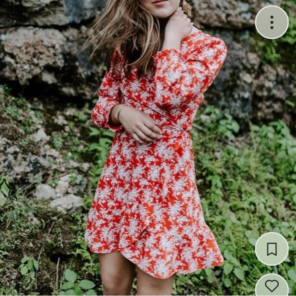 American Eagle Floral Wrap Dress
